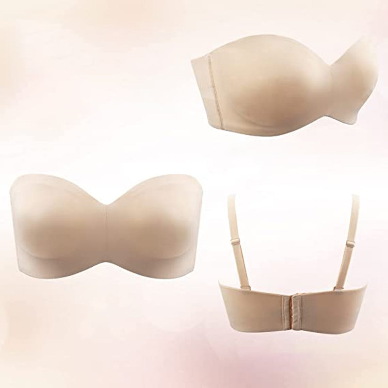 Detachable Full Support Non-Slip Convertible Bandeau Bra