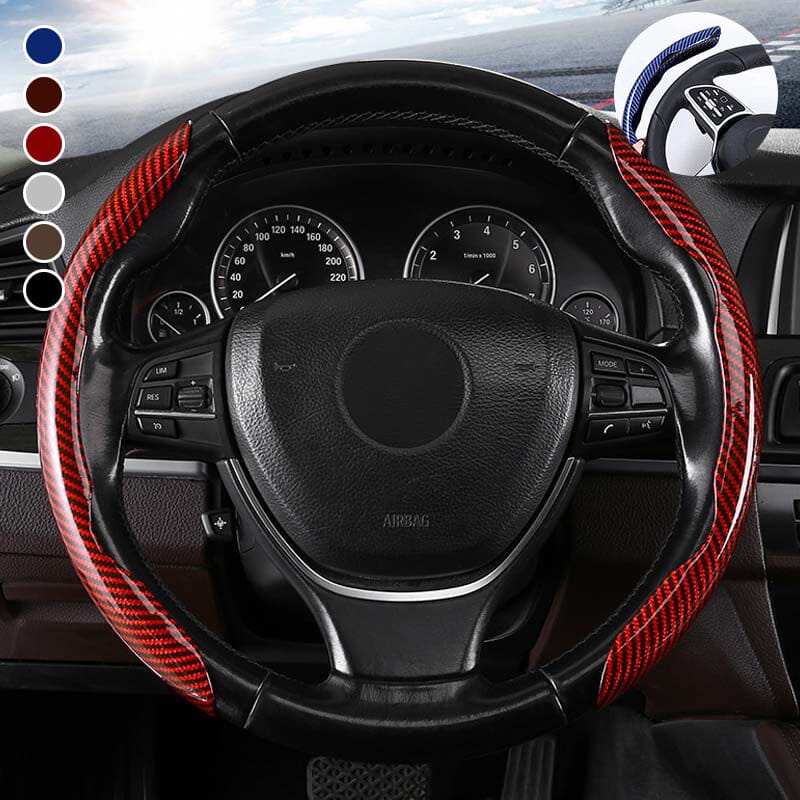 Universal Laser Carbon Fiber Pattern Steering Wheel Cover