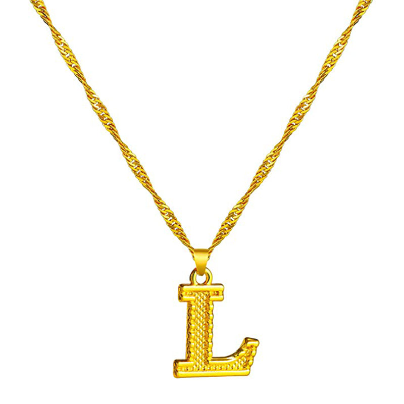 18K Gold Plated Initial Letter Necklace