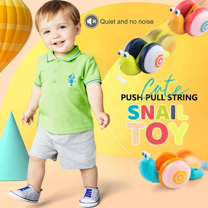 Cute Push Pull String Snail Toy For Toddler Kids Boys Girls