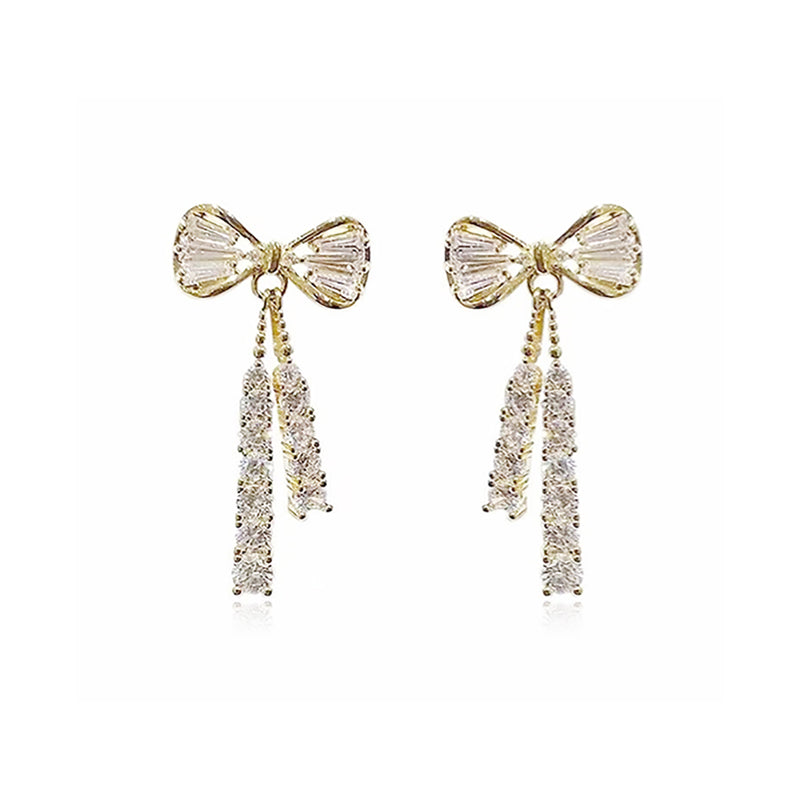 French Bow Full Diamond Earrings