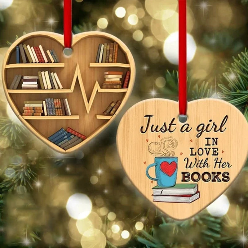 🎅Book Lovers Heart Ornament