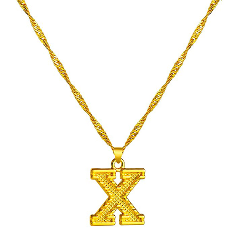 18K Gold Plated Initial Letter Necklace