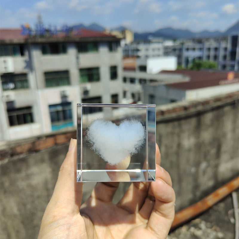 Cloud Crystal Cube Ornaments