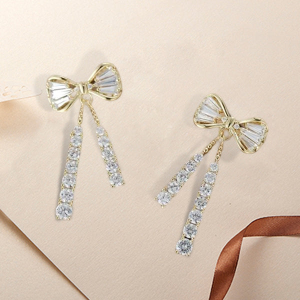 French Bow Full Diamond Earrings