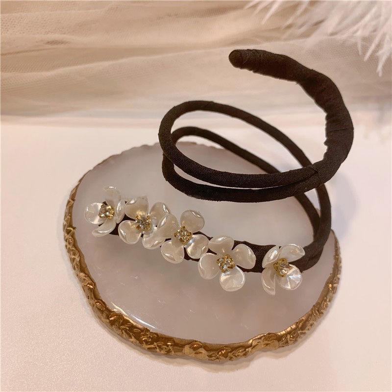 Flower Pearl Hairpin Bun Maker Twist Headband Lazy Hair Accessory