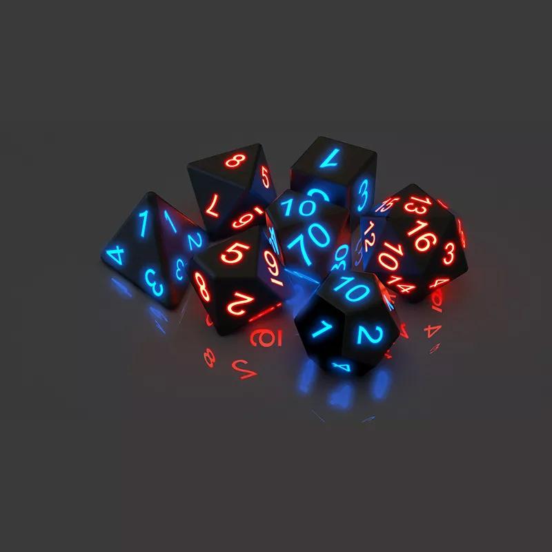Polyhedral Glowing Game Dice Set (7 pcs)