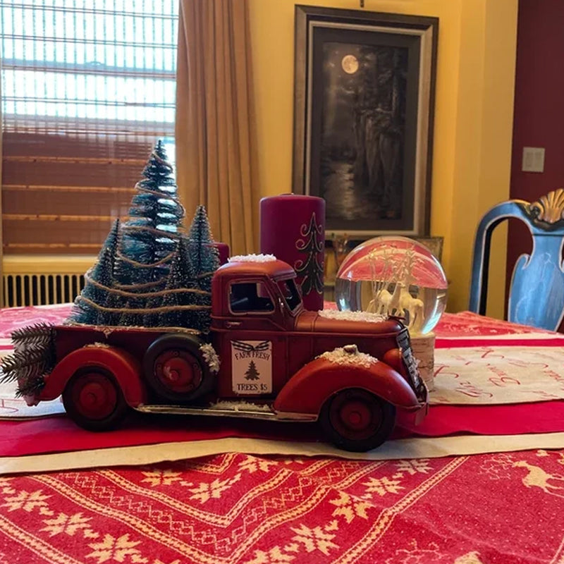 🎄Christmas Sale🔥Red farm Truck Christmas Centerpiece