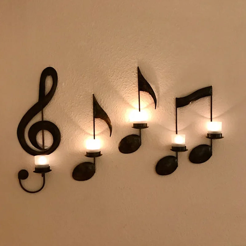 🔥Black Music Note Wall Sconce💡