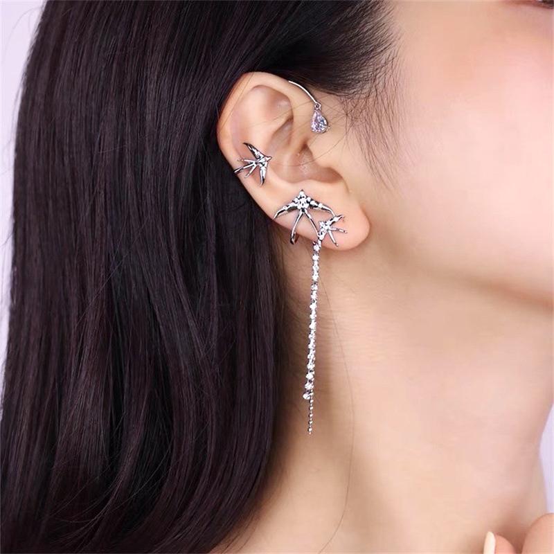 Rhinestone Swallow Ear Hanging