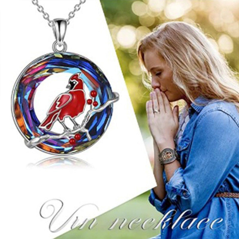 Tree of Life Sister on the Swing Crystal Pendant Necklace