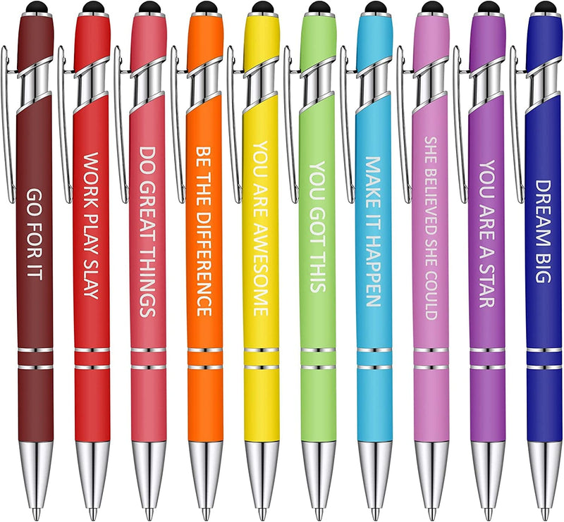 10 pcs Funny Inspirational Office Ballpoint Pens(Black Ink)