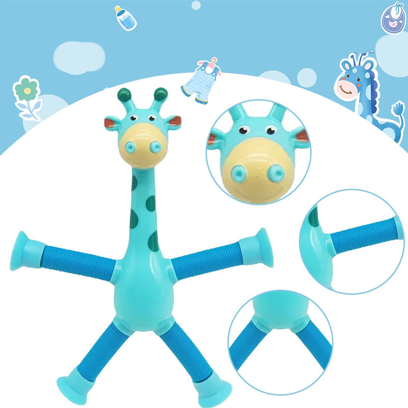 Telescopic suction cup giraffe toy