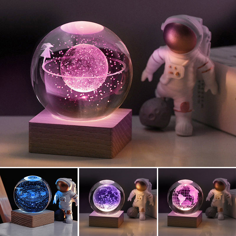 3D Galaxy Crystal Ball Nightlight Decorlamp