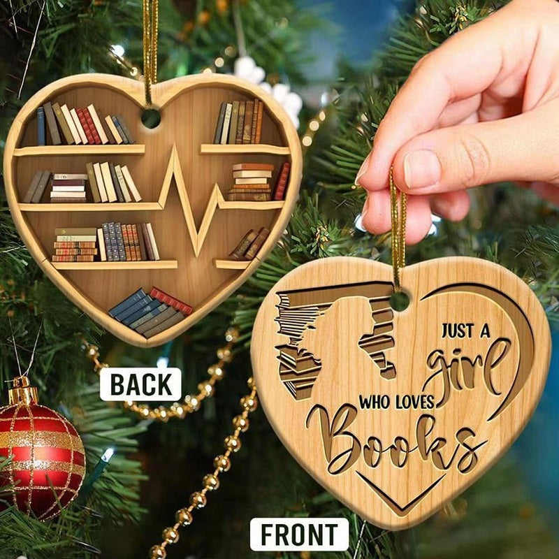 🎅Book Lovers Heart Ornament