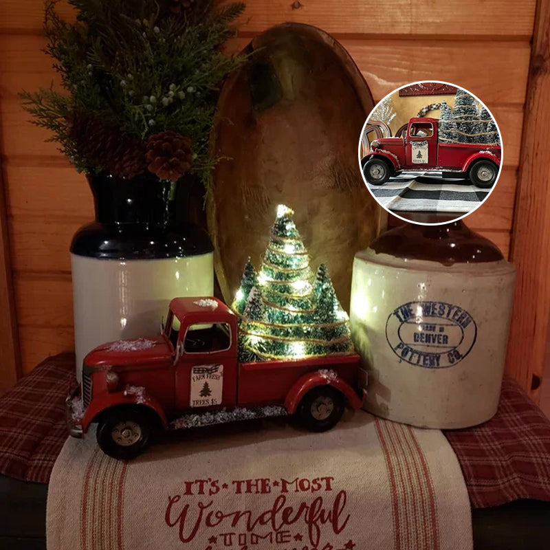 🎄Christmas Sale🔥Red farm Truck Christmas Centerpiece